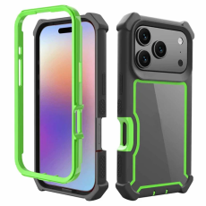 A-One Brand - iPhone 17 Pro Mobilskal TPU + PC Shockproof - Svart/Grön