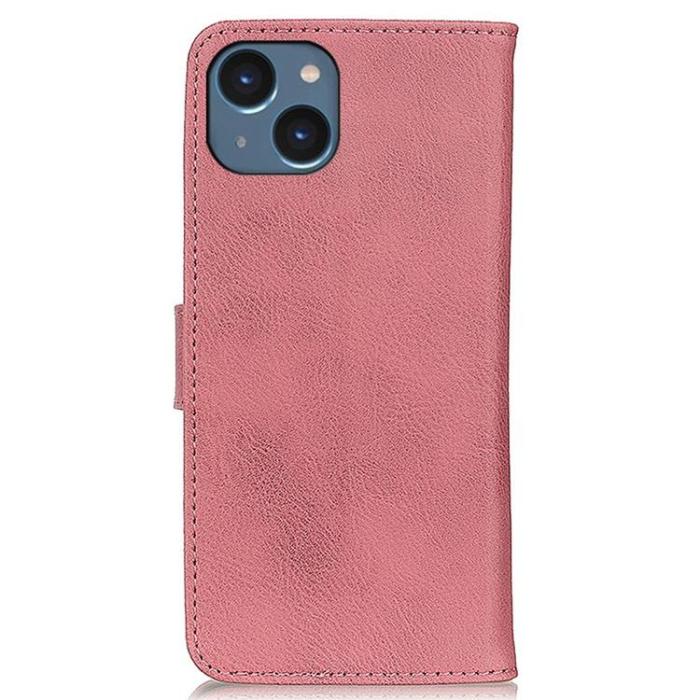 KHAZNEH - KHAZNEH iPhone 14 Plus Plånboksfodral Retro - Rosa