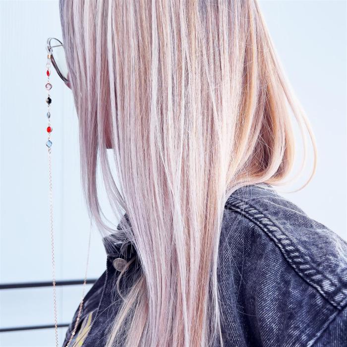 UTGATT1 - Glasögon snöre, Prydnad av metall Rhinestones - Rose guld