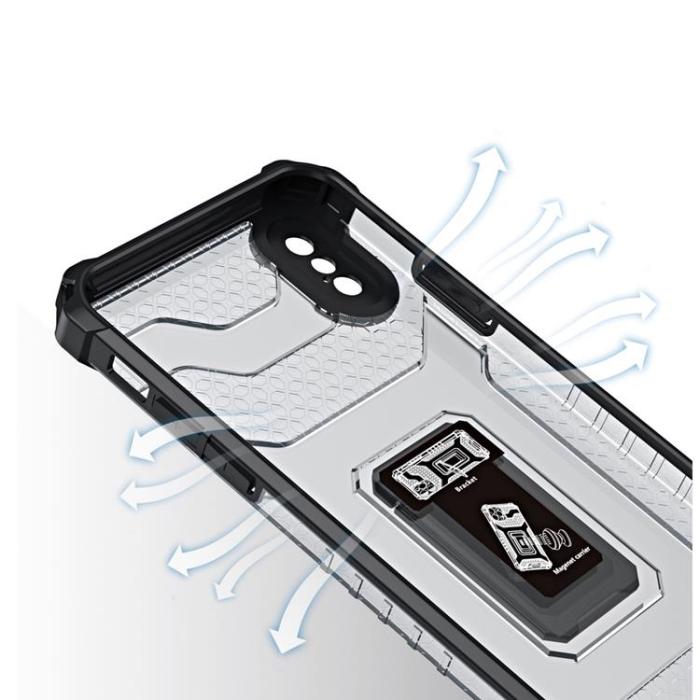 OEM - Crystal Ring Kickstand Skal iPhone XS Max - Röd