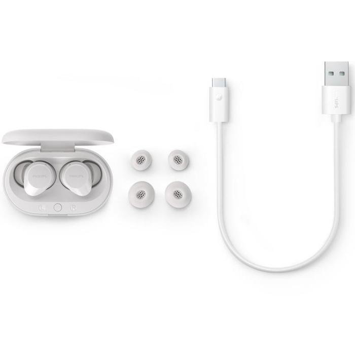 Philips - PHILIPS True Wireless Hörlurar 6+18 tim Speltid - Vit