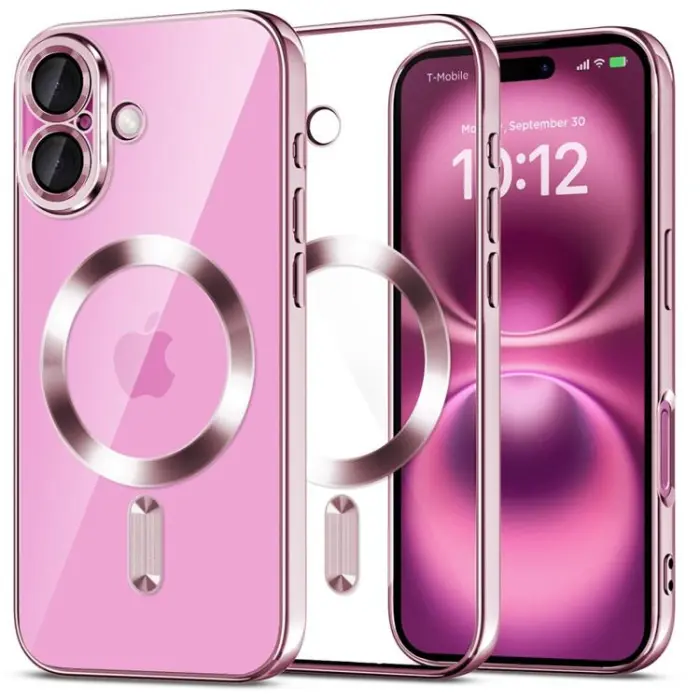 Tech-Protect iPhone 16 MagSafe mobilskal rosa stöttåligt skal