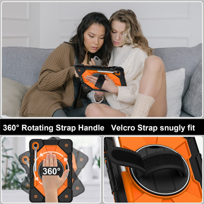A-One Brand - Galaxy Tab S10 FE/S9 FE/S9 Skal Kickstand med Rem - Orange
