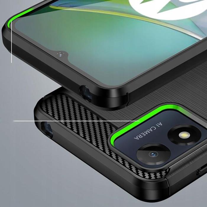 Tech-Protect - Tech-Protect Motorola Moto E13 Mobiskal TPU Carbon - Svart