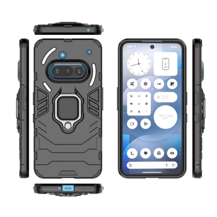 A-One Brand - Nothing Phone (3a) Mobilskal Ringhållare Kickstand - Svart