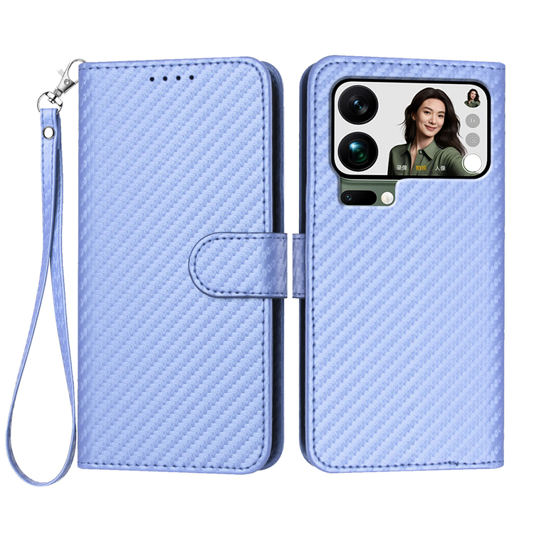 Xiaomi 17 Pro Max Konstläder Plånboksfodral Carbon Fiber (Lila) | 2353 | AlltMobil