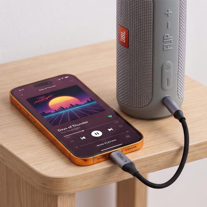 Tech-Protect - Tech-Protect Mini Jack 3.5mm Till USB-C Kabel Adapter Ultraboost - Grå