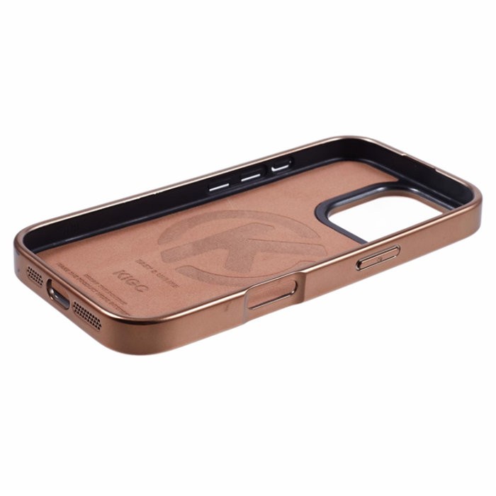 KIGC - KIGC iPhone 16 Pro Max Mobilskal MagSafe Crocodile - Titan Guld