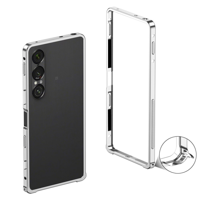 A-One Brand - Sony Xperia 1 VII Mobilskal Bumper med Metallram - Silver