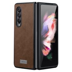 SULADA - SULADA Skyddsfodral KonstL&auml;der Samsung Galaxy Z Fold 3 5G - Brun