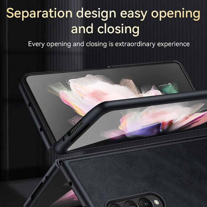 SULADA - SULADA Skyddsfodral KonstLäder Samsung Galaxy Z Fold 3 5G - Brun