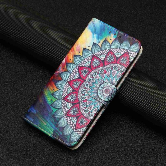 OEM - Plånboksfodral för Samsung Galaxy S26 Konstläder med rem - Mandala Flower