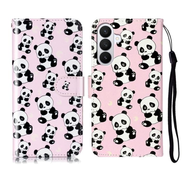 OEM - Plånboksfodral för Samsung Galaxy S26 Konstläder med rem - Panda