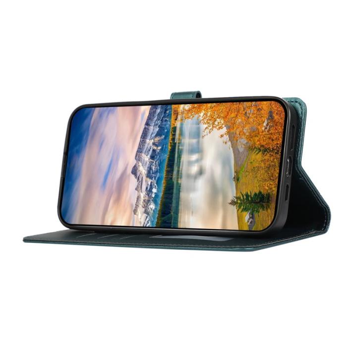 OEM - Mobilskal för Samsung Galaxy S26 Konstläder med handledsrem - Grön