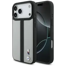BMW - BMW iPhone 17 Pro Max Mobilskal MagSafe M Perforated Stripe Logo - Grå