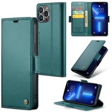 Caseme - CASEME Pl&aring;nboksfodral Konstl&auml;der iPhone 13 Pro Max RFID-Skydd Gr&ouml;n