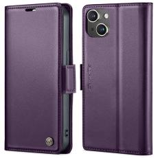 Caseme - CASEME Pl&aring;nboksfodral Konstl&auml;der iPhone 13 RFID-Skydd Lila