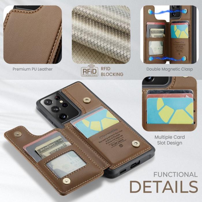 Caseme - CASEME C22 Fodral för Samsung Galaxy S21 Ultra 5G - Brun