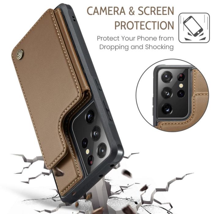 Caseme - CASEME C22 Fodral för Samsung Galaxy S21 Ultra 5G - Brun