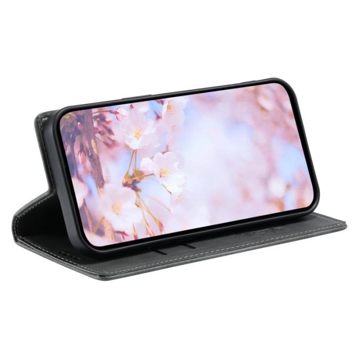 OEM - Mobilskal till Samsung Galaxy S26 Plus Magnetstängning Konstläder Mönster Grå