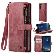 Caseme - CASEME Konstl&auml;der Pl&aring;nboksfodral f&ouml;r Samsung Galaxy S21 4G/5G R&ouml;d