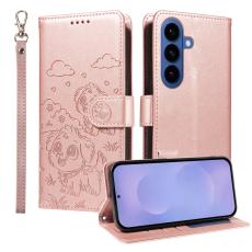 OEM - Mobilskal till Samsung Galaxy S26 Plus RFID-Skydd KonstL&auml;der Hundm&ouml;nster - Rosa