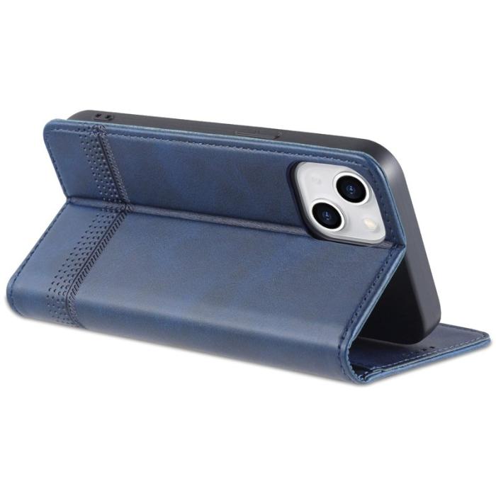 AZNS - AZNS iPhone 14 Plus Plånboksfodral Konstläder - Drop-proof - Blå