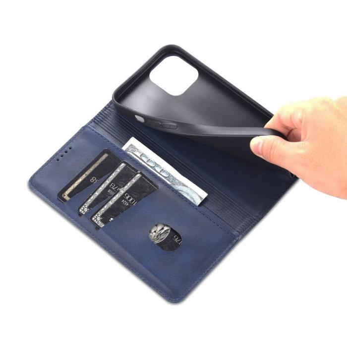 AZNS - AZNS iPhone 14 Plus Plånboksfodral Konstläder - Drop-proof - Blå