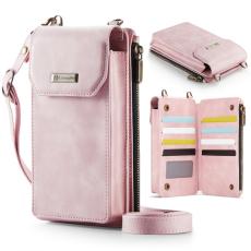 Caseme - CASEME Me40 Vertikal Telefonv&auml;ska KonstL&auml;der RFID-Skydd - Rosa