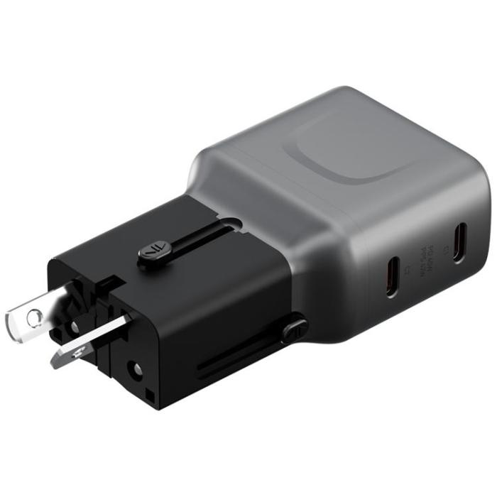 ENERGEA - Energea Snabbladdare 45W 2xUSB-C TravelGo - Grafitsvart