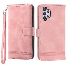 DIERFENG - DIERFENG DF-03 Pl&aring;nboksfodral f&ouml;r Samsung Galaxy A32 5G - Konstl&auml;der - Rosa