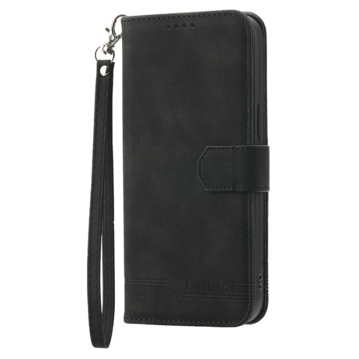 DIERFENG - DIERFENG DF-03 Plånboksfodral för Samsung Galaxy A23 5G - Konstläder - Svart