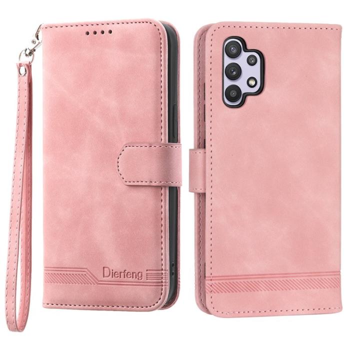 DIERFENG - DIERFENG DF-03 Plånboksfodral för Samsung Galaxy A32 5G - Konstläder - Rosa