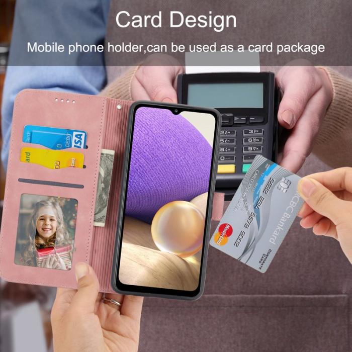 DIERFENG - DIERFENG DF-03 Plånboksfodral för Samsung Galaxy A32 5G - Konstläder - Rosa