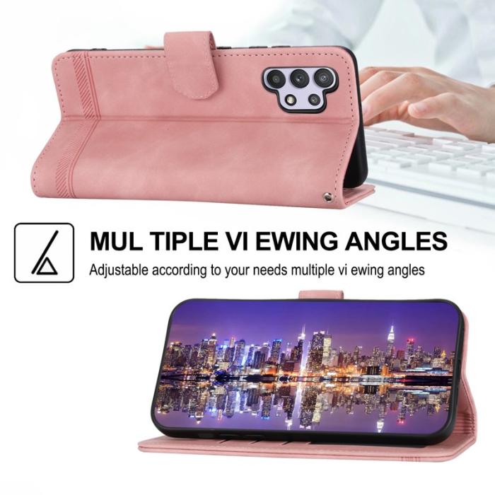DIERFENG - DIERFENG DF-03 Plånboksfodral för Samsung Galaxy A32 5G - Konstläder - Rosa