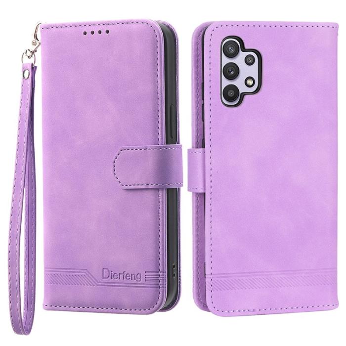 DIERFENG - DIERFENG DF-03 Konstläder Plånboksfodral för Samsung Galaxy A32 5G - Lila