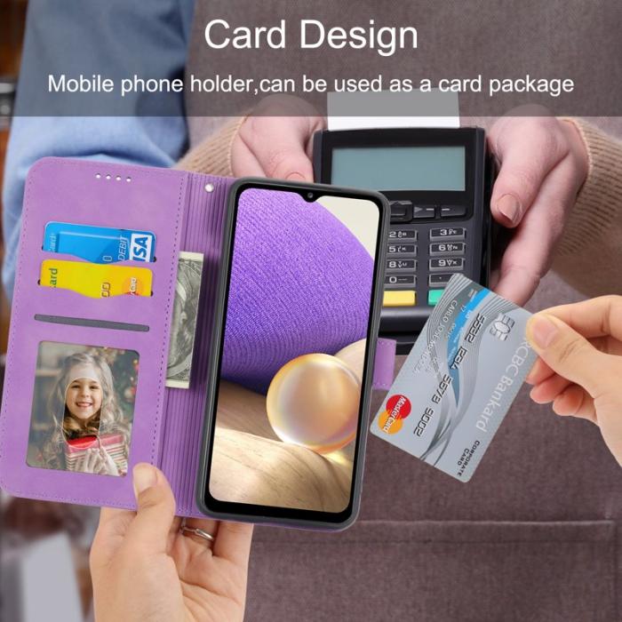 DIERFENG - DIERFENG DF-03 Konstläder Plånboksfodral för Samsung Galaxy A32 5G - Lila