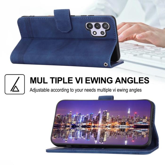DIERFENG - DIERFENG DF-03 Plånboksfodral för Samsung Galaxy A32 5G - Konstläder - Blå