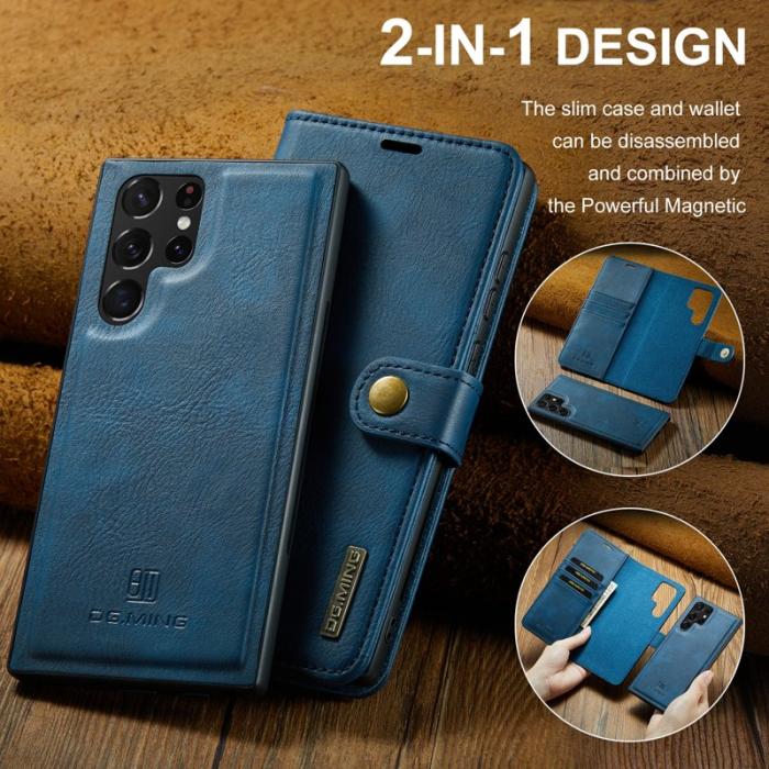 DG.MING - DG.MING Samsung Galaxy S24 Ultra Plånboksfodral Äkta läder Blå