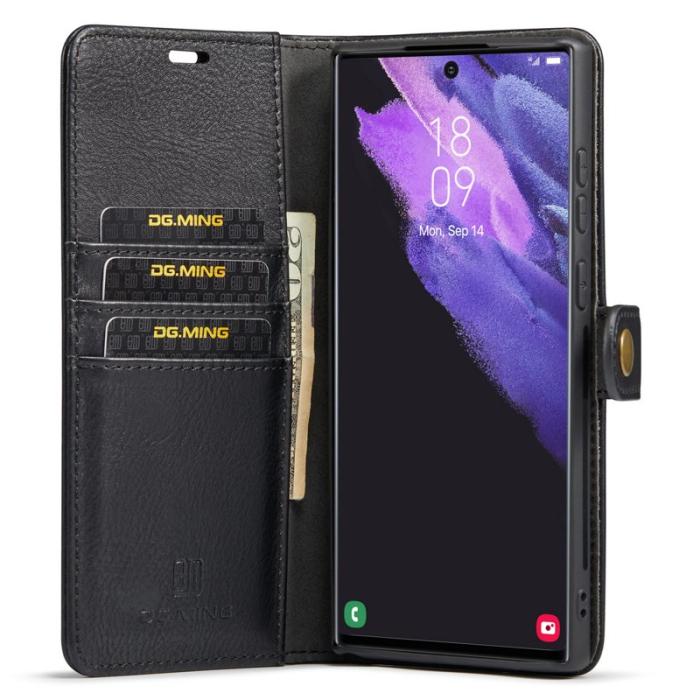 DG.MING - DG.MING Samsung Galaxy S24 Ultra Plånboksfodral Äkta läder Svart