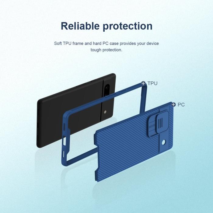 Nillkin - NILLKIN CamShield Pro Mobilskal till Google Pixel 7a med Kamera Skydd - Blå