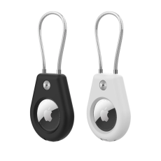 OEM - [2-Pack] AirTag Skal med Stålkabel - Svart/Vit