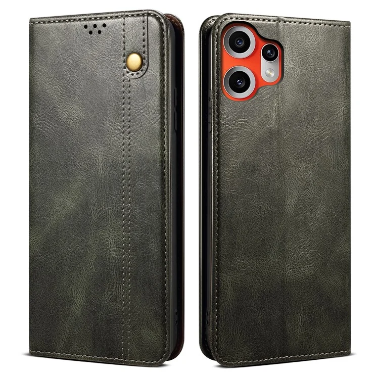 Nothing CMF Phone 2 Pro Konstläder Plånboksfodral Crazy Horse Texture - Grön | 2353 | AlltMobil