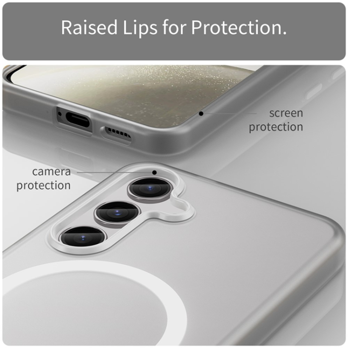 A-One Brand - Galaxy S25 Plus/S24 Plus Mobilskal MagSafe Frost - Vit