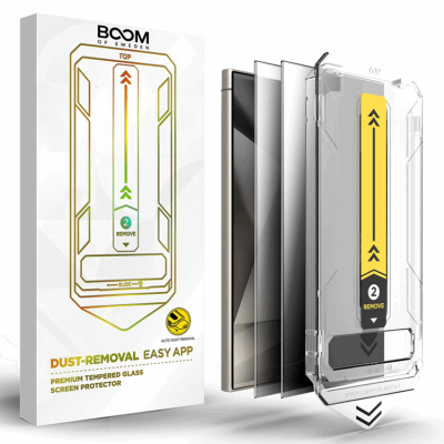 LIVSTIDSGARANTI - BOOM Galaxy S25 Ultra Privacy Härdat Glas Skärmskydd 2st