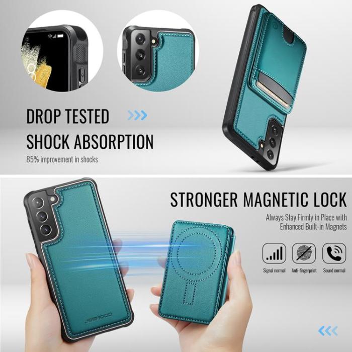 OEM - JEEHOOD Samsung Galaxy S21 5G Fodral Konstläder - Blå