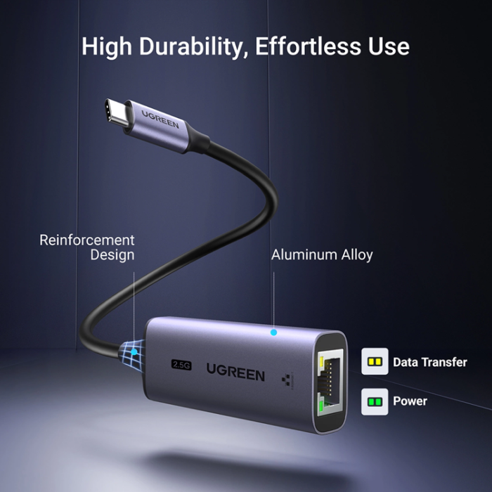 Ugreen - Ugreen CM648 USB-C till RJ45 Ethernet 2.5G Adapter - Grå