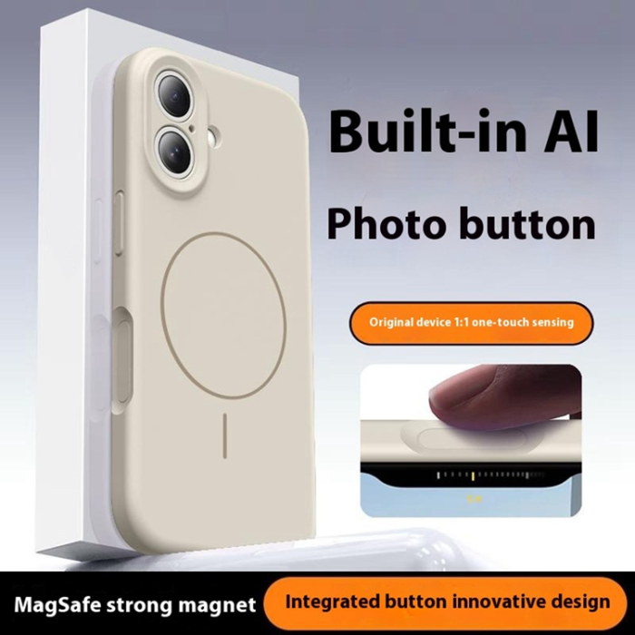A-One Brand - iPhone 16 Mobilskal Magafe med Camera Touch Control - Antik Vit