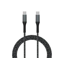 QUALO - QUALO USB-C till USB-C Kabel 3A 1m Återvinning QRC-CC-01 - Svart