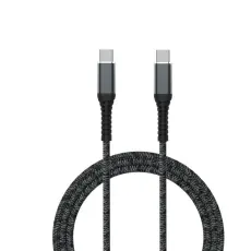 QUALO - QUALO USB-C till USB-C Kabel 3A 1m &Aring;tervinning QRC-CC-01 - Svart